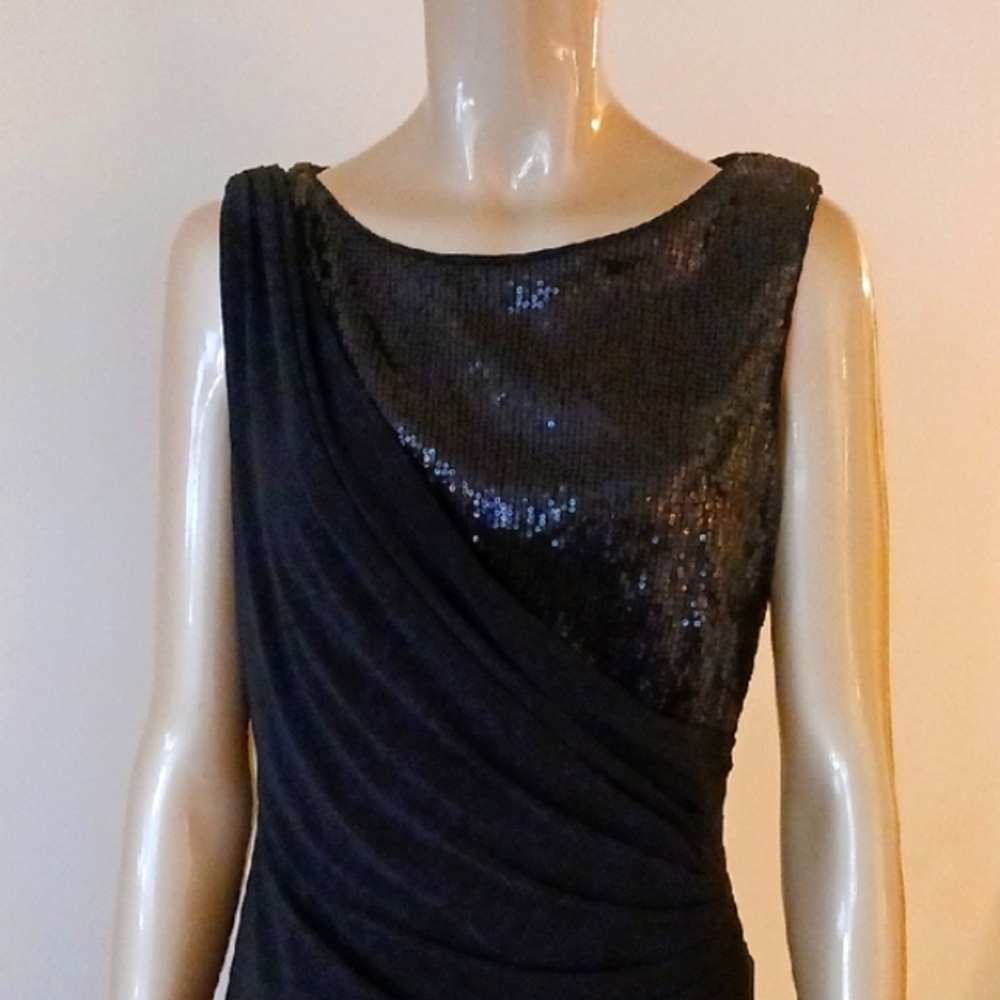 R&M Richards Elegant Black Asymmetrical Dress